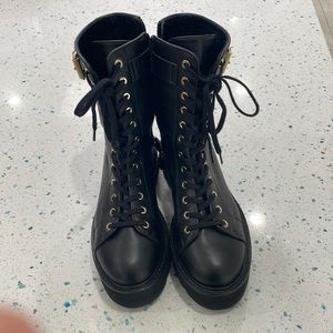 Stuart Weitzman glam combat boots